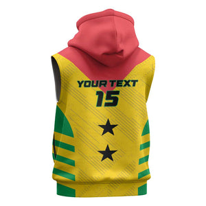 Sao Tome and Principe Football Custom Sleeveless Hoodie Sporty Style - Yellow Color - African Pride