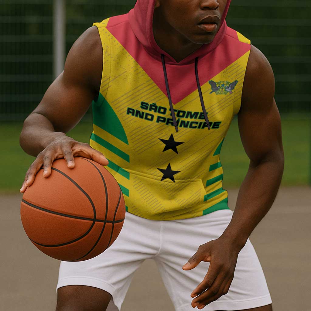 Sao Tome and Principe Football Custom Sleeveless Hoodie Sporty Style - Yellow Color - African Pride