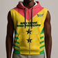 Sao Tome and Principe Football Custom Sleeveless Zip Hoodie Sporty Style - Yellow Color - African Pride