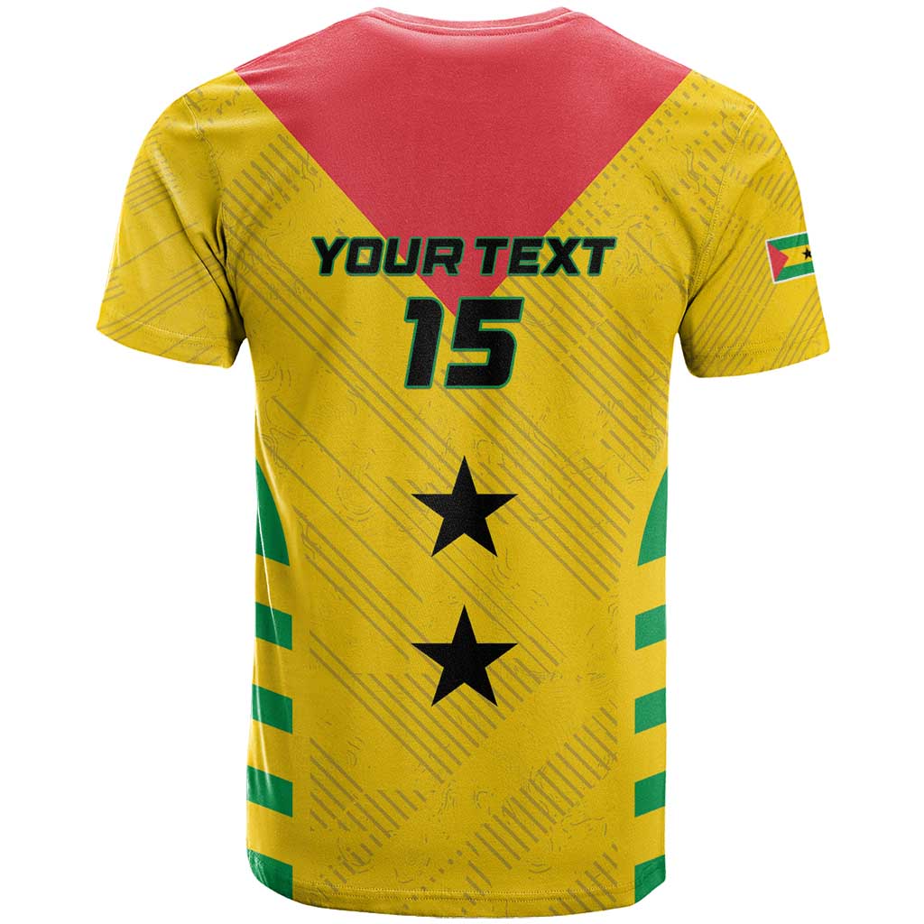 Sao Tome and Principe Football Custom T shirt Sporty Style - Yellow Color