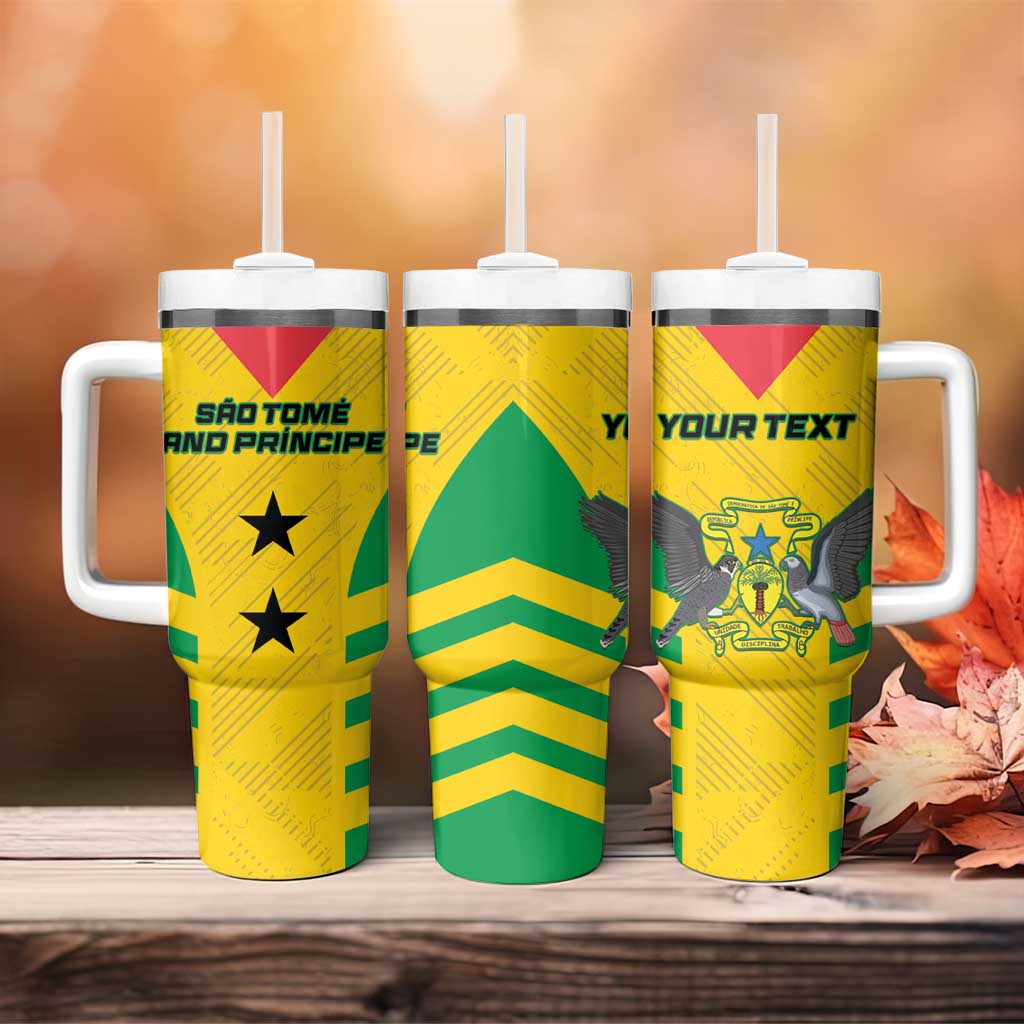 Sao Tome and Principe Football Custom Tumbler With Handle Sporty Style - Yellow Color