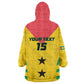 Sao Tome and Principe Football Custom Wearable Blanket Hoodie Sporty Style - Yellow Color