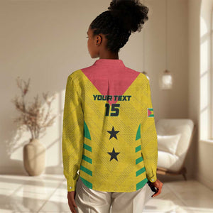 Sao Tome and Principe Football Custom Women Casual Shirt Sporty Style - Yellow Color LT15