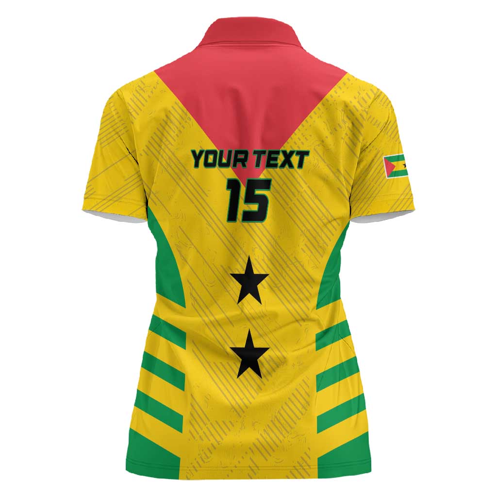 Sao Tome and Principe Football Custom Women Polo Shirt Sporty Style - Yellow Color
