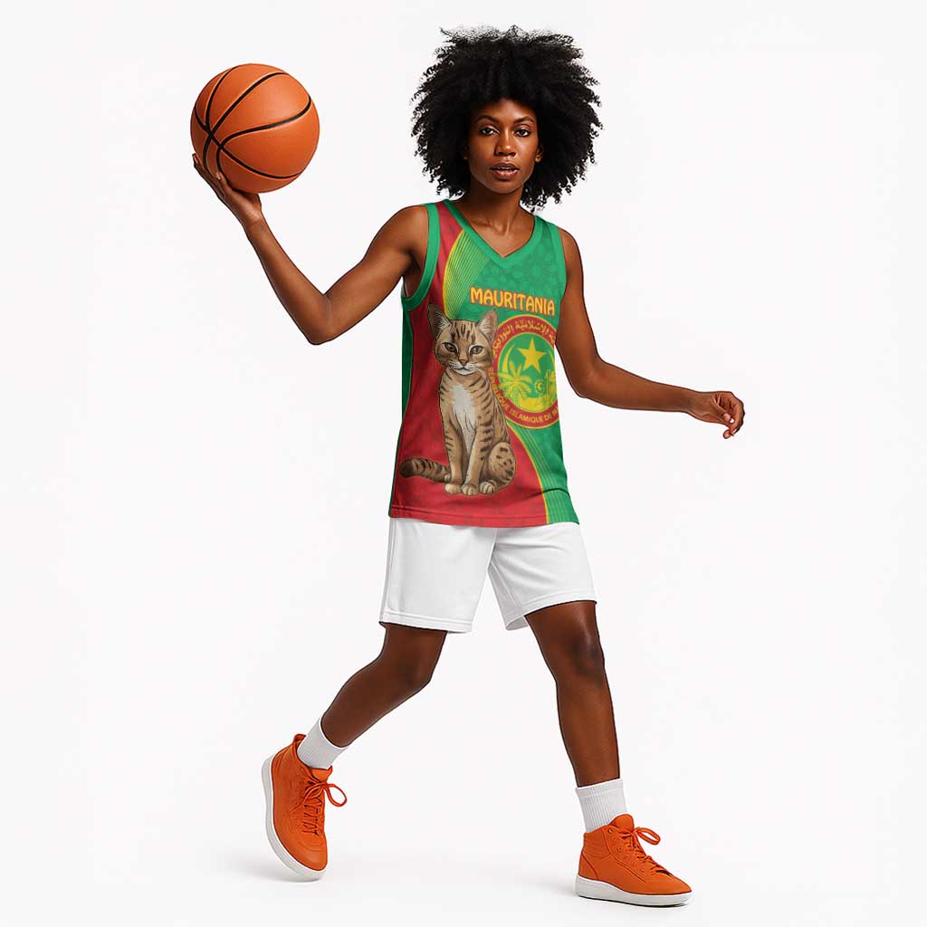 Personalized Mauritania Basketball Jersey Felis Lybica - Islamic Mix African Pattern - African Pride