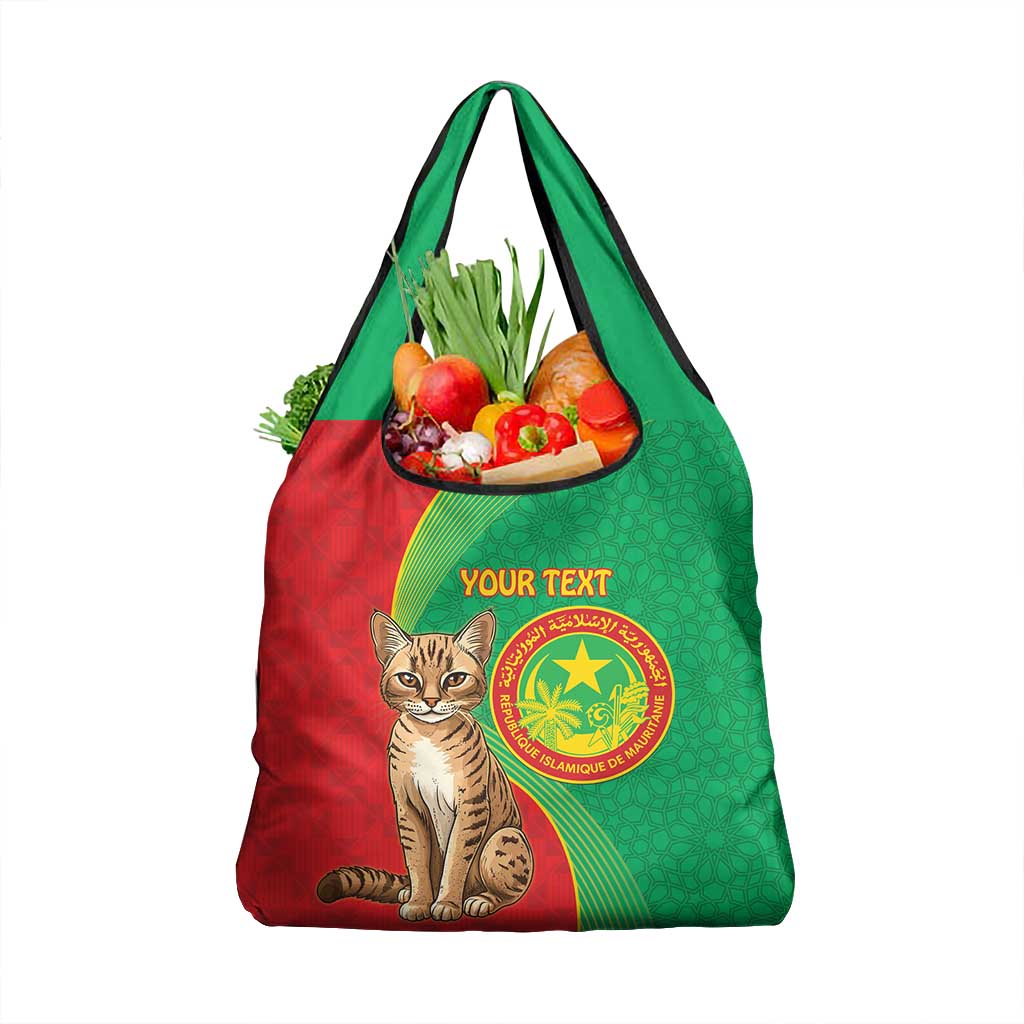 Personalized Mauritania Grocery Bag Felis Lybica - Islamic Mix African Pattern