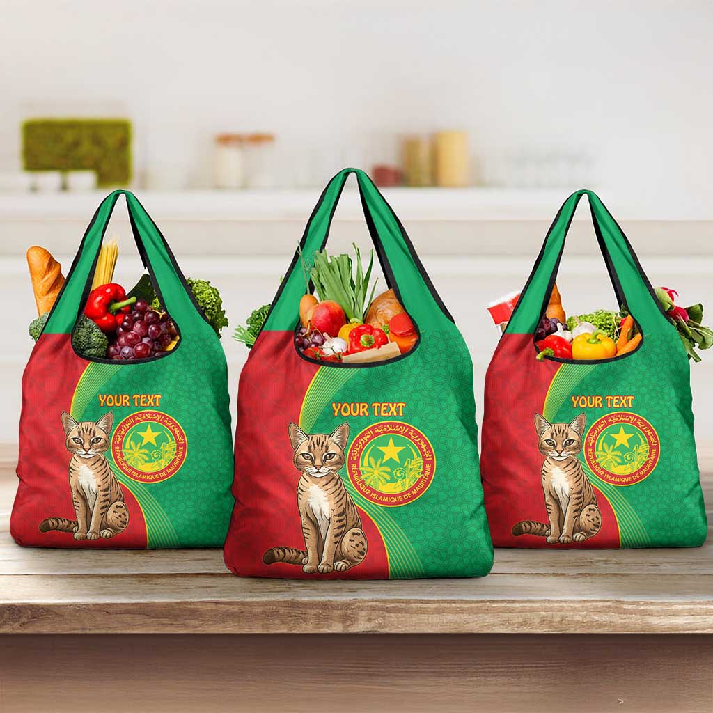 Personalized Mauritania Grocery Bag Felis Lybica - Islamic Mix African Pattern