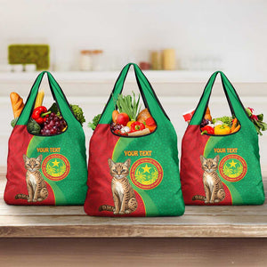 Personalized Mauritania Grocery Bag Felis Lybica - Islamic Mix African Pattern