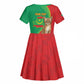 Personalized Mauritania Kid Short Sleeve Dress Felis Lybica - Islamic Mix African Pattern