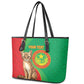 Personalized Mauritania Leather Tote Bag Felis Lybica - Islamic Mix African Pattern