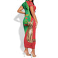 Personalized Mauritania Short Sleeve Bodycon Dress Felis Lybica - Islamic Mix African Pattern LT15