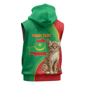 Personalized Mauritania Sleeveless Zip Hoodie Felis Lybica - Islamic Mix African Pattern - African Pride