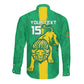 Custom Mauritania Football Long Sleeve Button Shirt Go Lions of Chinguetti
