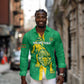 Custom Mauritania Football Long Sleeve Button Shirt Go Lions of Chinguetti
