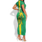 Custom Mauritania Football Short Sleeve Bodycon Dress Go Lions of Chinguetti LT15