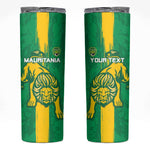 Custom Mauritania Football Skinny Tumbler Go Lions of Chinguetti