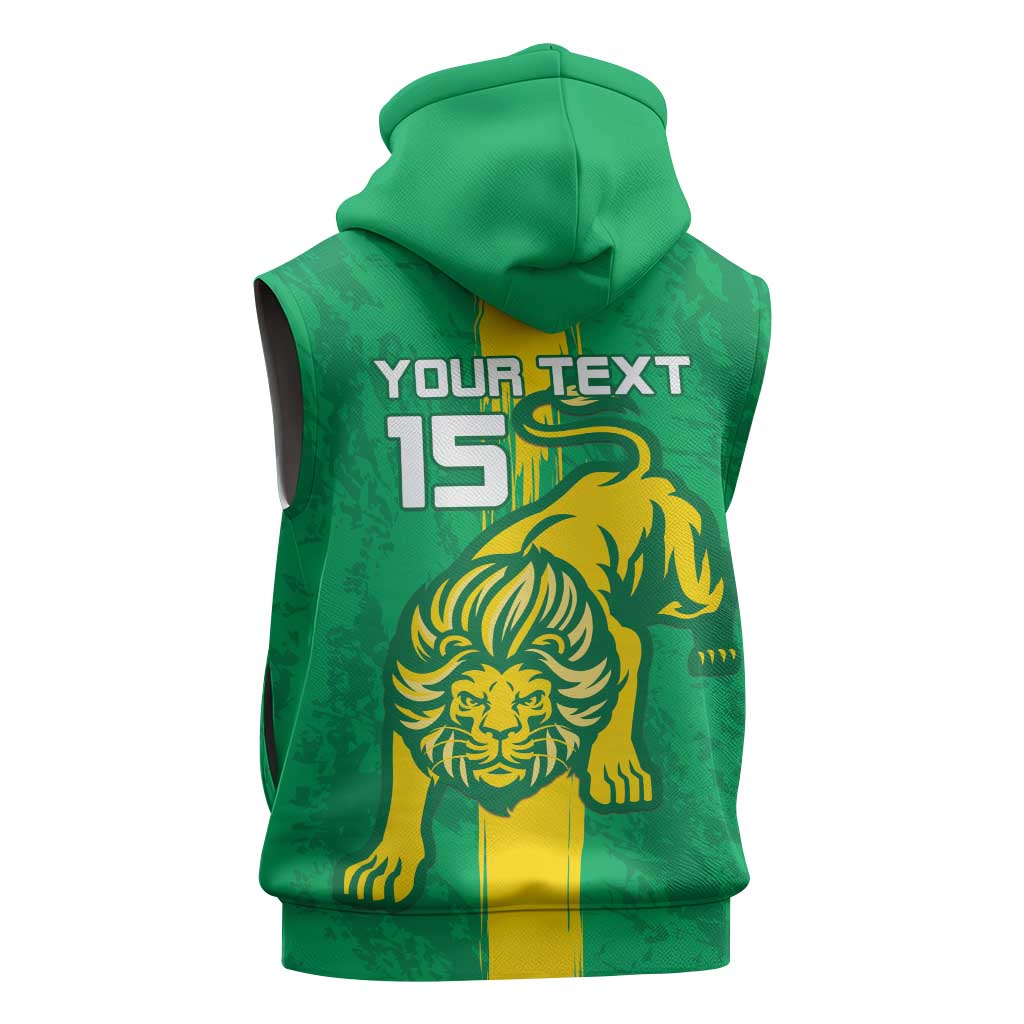 Custom Mauritania Football Sleeveless Hoodie Go Lions of Chinguetti - African Pride