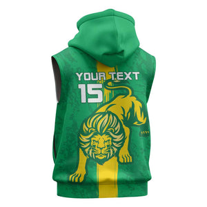 Custom Mauritania Football Sleeveless Hoodie Go Lions of Chinguetti - African Pride