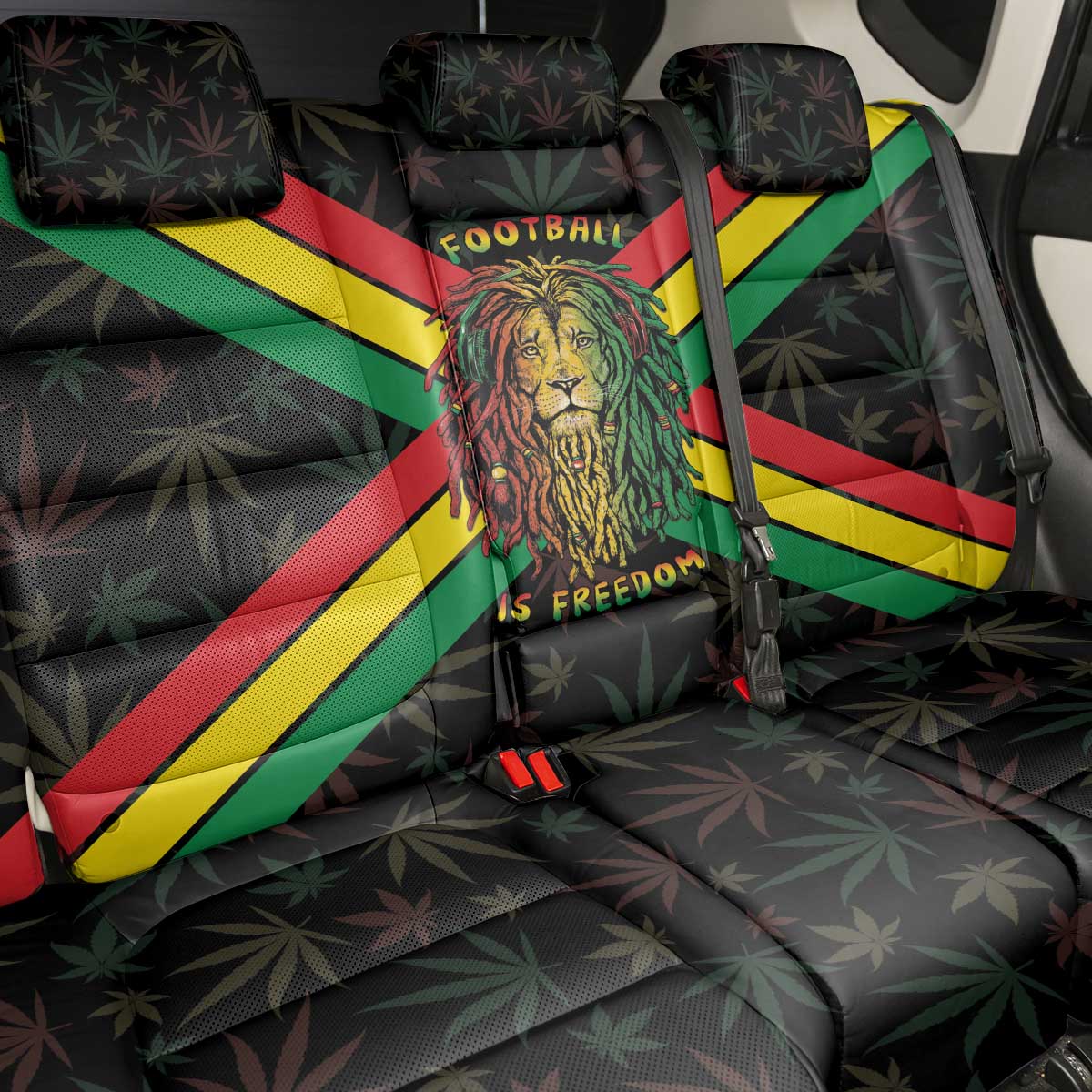 Legend Reggae Marley Football Back Car Seat Cover Rasta Lion