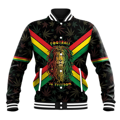 Legend Reggae Marley Football Baseball Jacket Rasta Lion