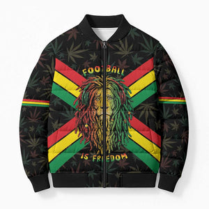Legend Reggae Marley Football Bomber Puffer Jacket Rasta Lion