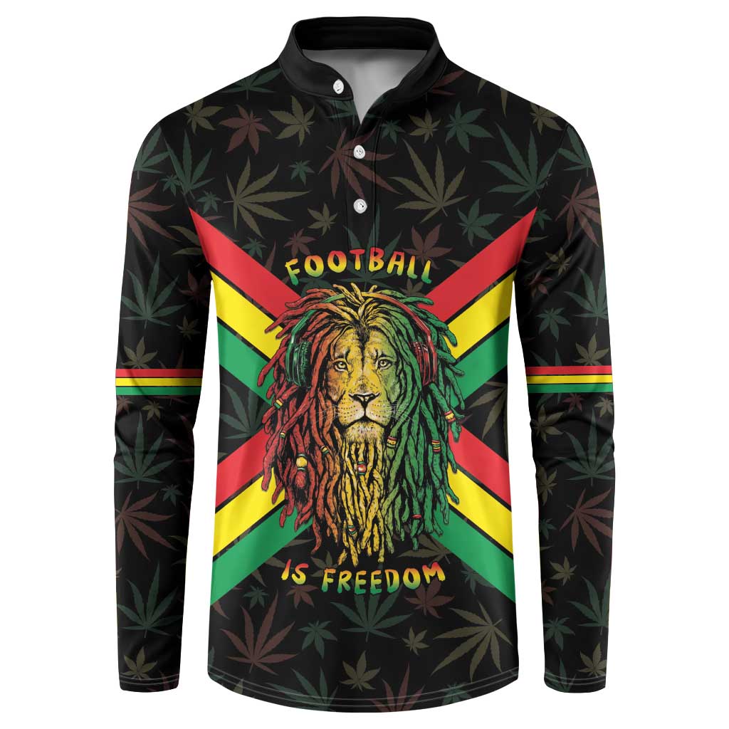 Legend Reggae Marley Football Button Sweatshirt Rasta Lion