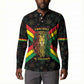 Legend Reggae Marley Football Button Sweatshirt Rasta Lion
