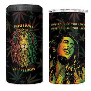 Legend Reggae Marley Football 4 in 1 Can Cooler Tumbler Rasta Lion