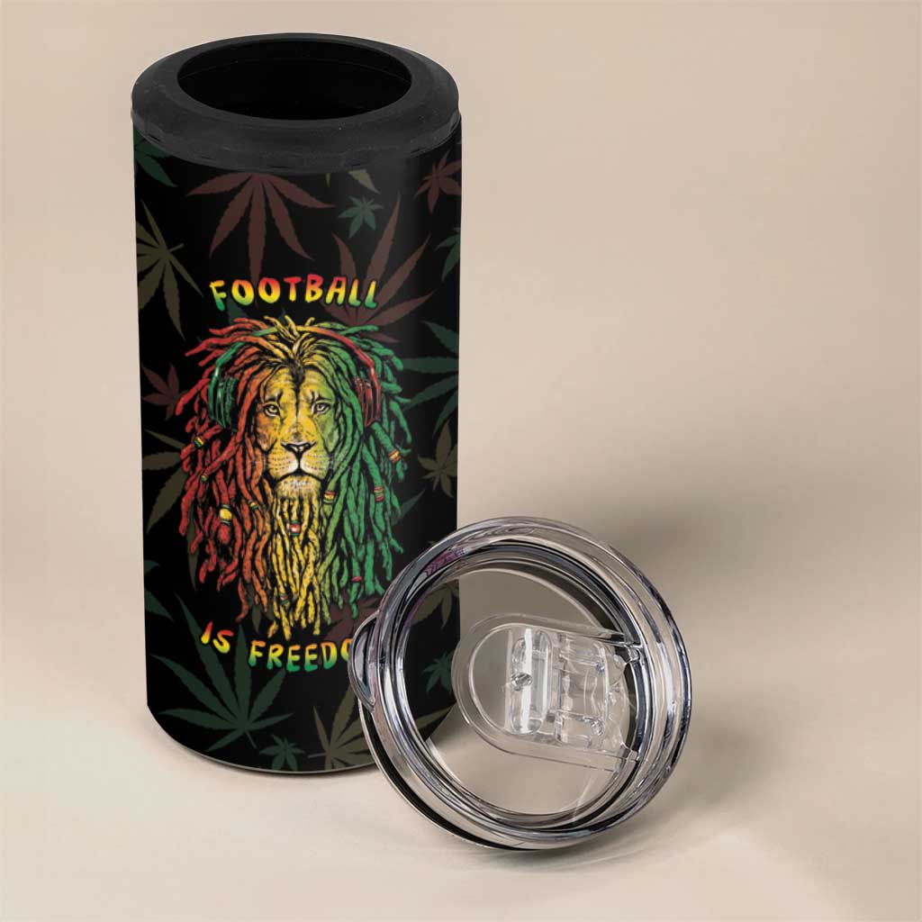 Legend Reggae Marley Football 4 in 1 Can Cooler Tumbler Rasta Lion