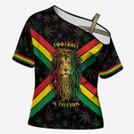Legend Reggae Marley Football Cross Shoulder Shirt Rasta Lion