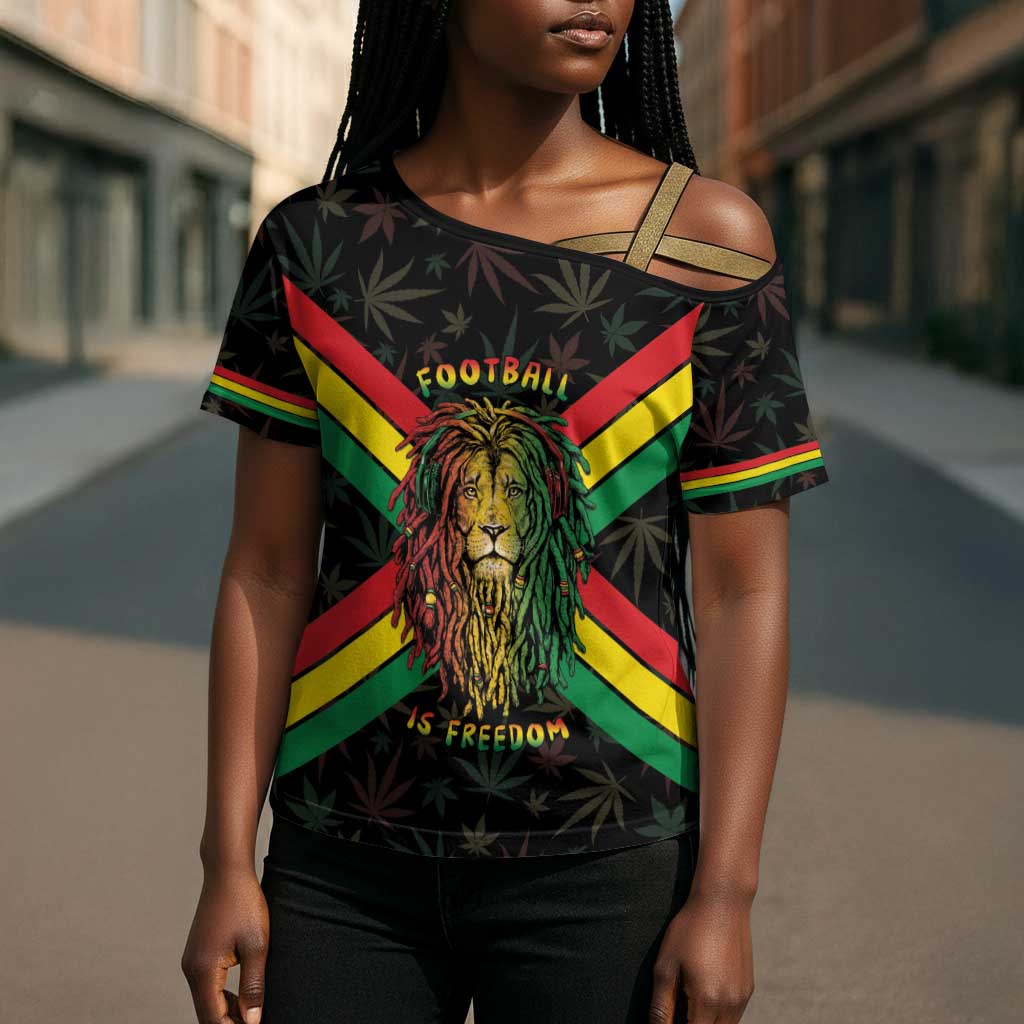 Legend Reggae Marley Football Cross Shoulder Shirt Rasta Lion