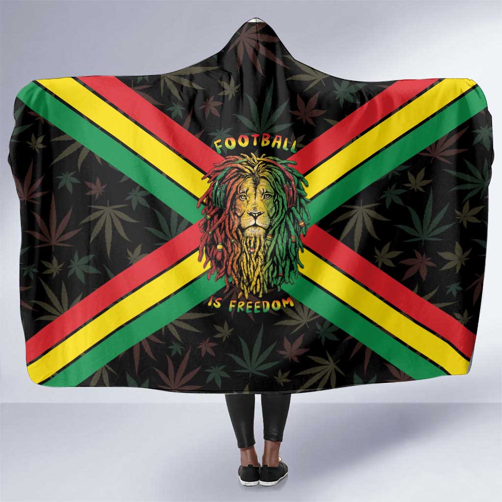 Legend Reggae Marley Football Hooded Blanket Rasta Lion