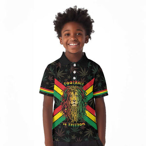Legend Reggae Marley Football Kid Polo Shirt Rasta Lion