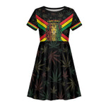 Legend Reggae Marley Football Kid Short Sleeve Dress Rasta Lion