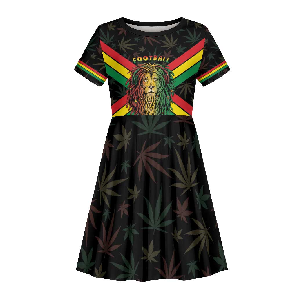 Legend Reggae Marley Football Kid Short Sleeve Dress Rasta Lion