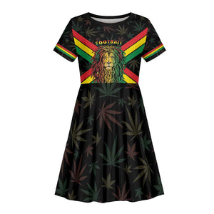 Legend Reggae Marley Football Kid Short Sleeve Dress Rasta Lion
