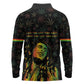 Legend Reggae Marley Football Long Sleeve Polo Shirt Rasta Lion