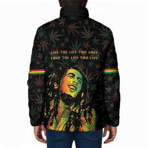 Legend Reggae Marley Football Padded Jacket Rasta Lion