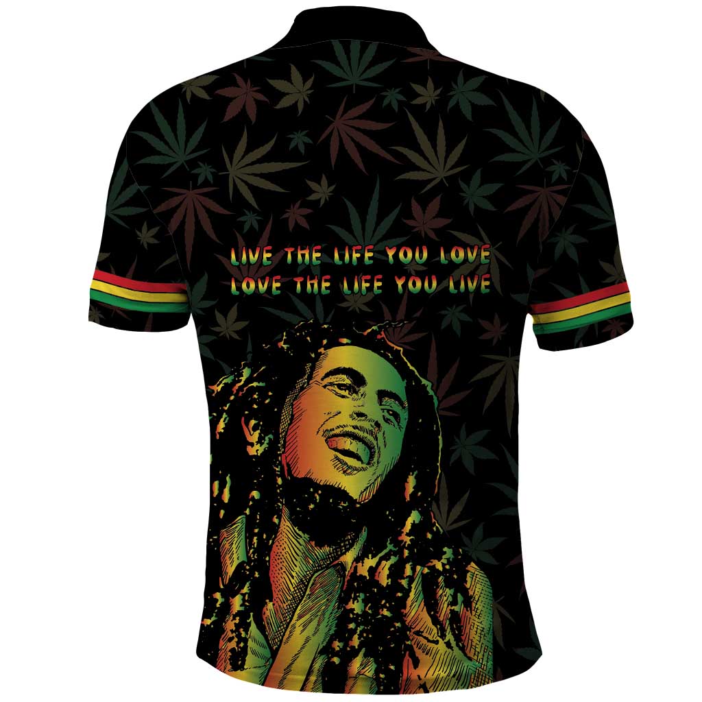 Legend Reggae Marley Football Polo Shirt Rasta Lion