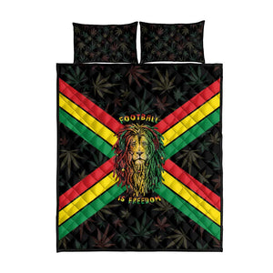 Legend Reggae Marley Football Quilt Bed Set Rasta Lion