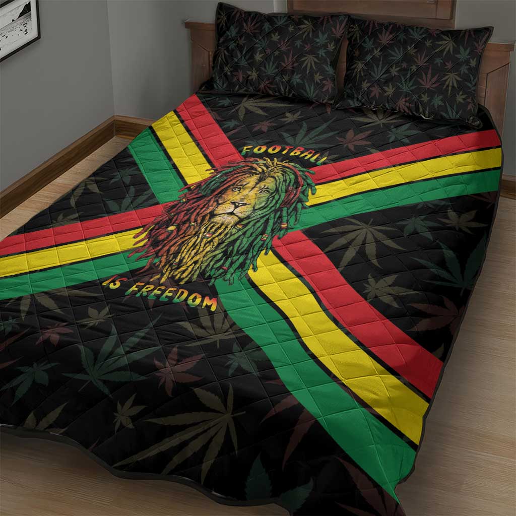 Legend Reggae Marley Football Quilt Bed Set Rasta Lion