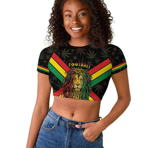 Legend Reggae Marley Football Raglan Cropped T shirt Rasta Lion