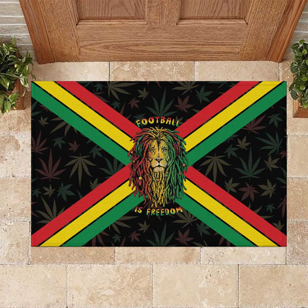 Legend Reggae Marley Football Rubber Doormat Rasta Lion