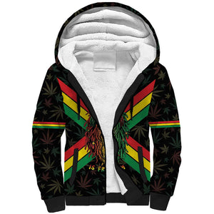 Legend Reggae Marley Football Sherpa Hoodie Rasta Lion