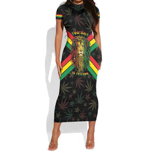 Legend Reggae Marley Football Short Sleeve Bodycon Dress Rasta Lion