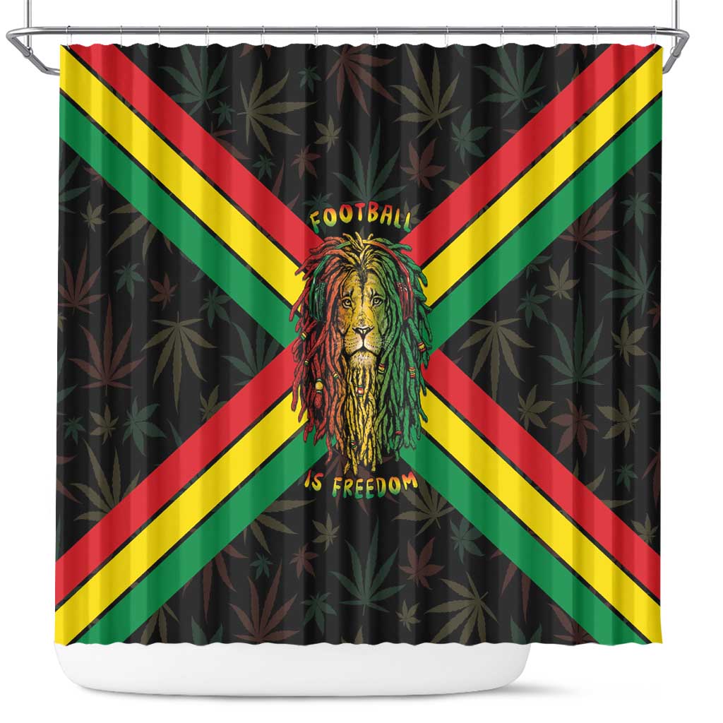 Legend Reggae Marley Football Shower Curtain Rasta Lion