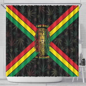 Legend Reggae Marley Football Shower Curtain Rasta Lion