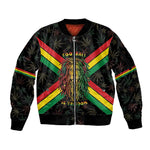 Legend Reggae Marley Football Sleeve Zip Bomber Jacket Rasta Lion
