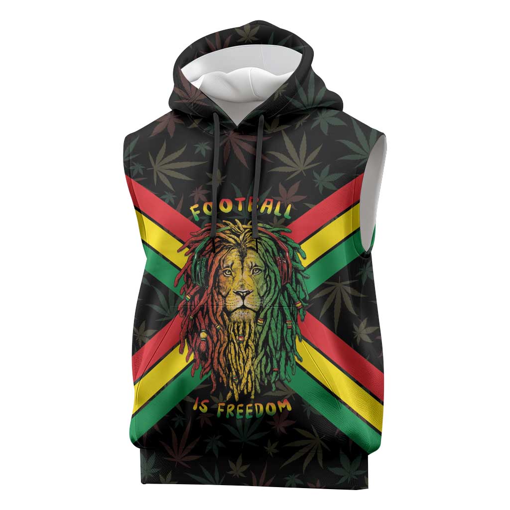 Legend Reggae Marley Football Sleeveless Hoodie Rasta Lion