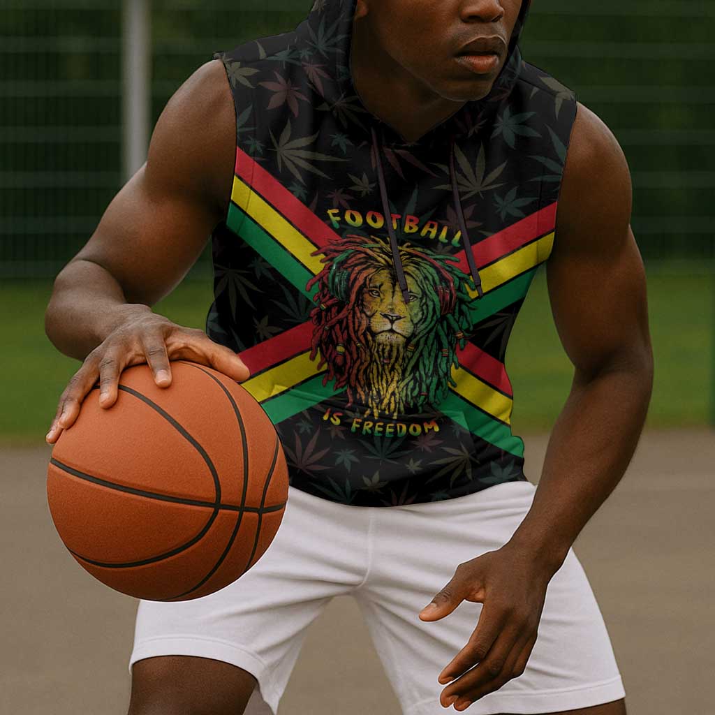 Legend Reggae Marley Football Sleeveless Hoodie Rasta Lion